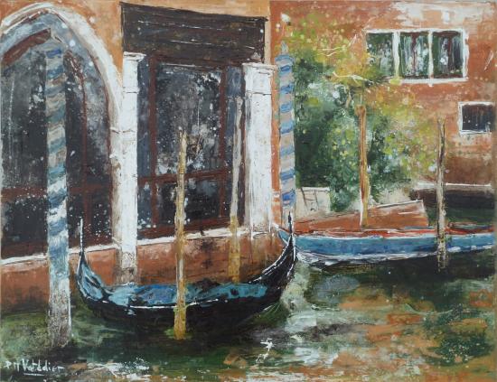 484  -   Venise ,  devant le palais  35x22