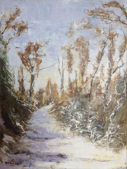 Sentier sous la neige 61x46